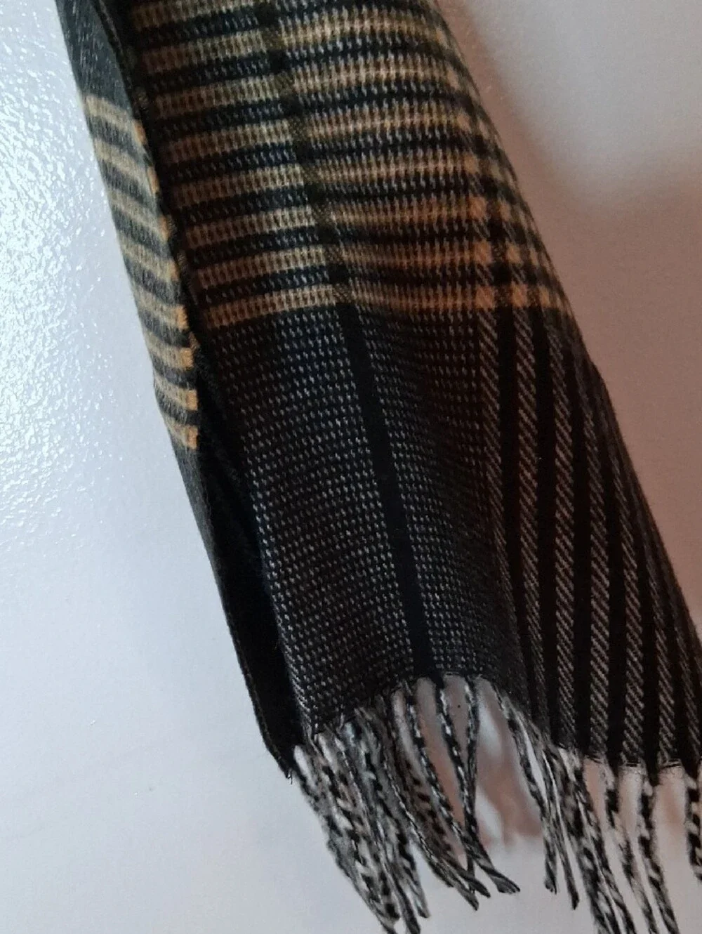 Dior Monsieur Black and Brown Striped Scarf